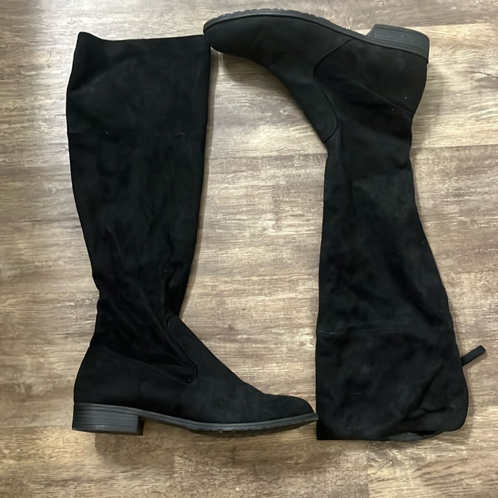 Unisa Black Suede Knee Boots